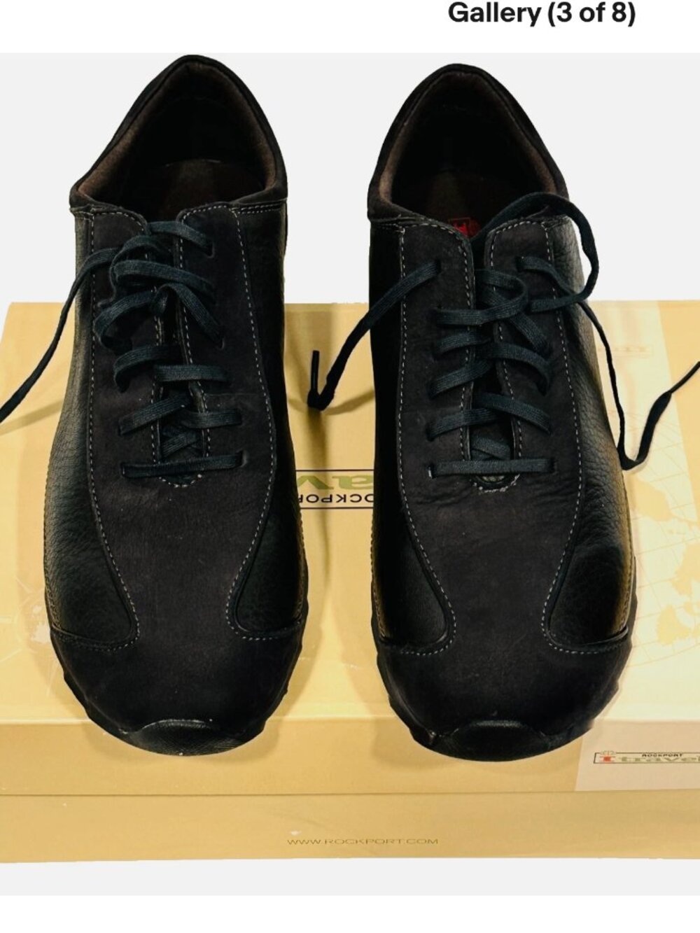 NEW Rockport Black Comfort Walking Shoes Leather and Suede Lace Up Womens Size 9